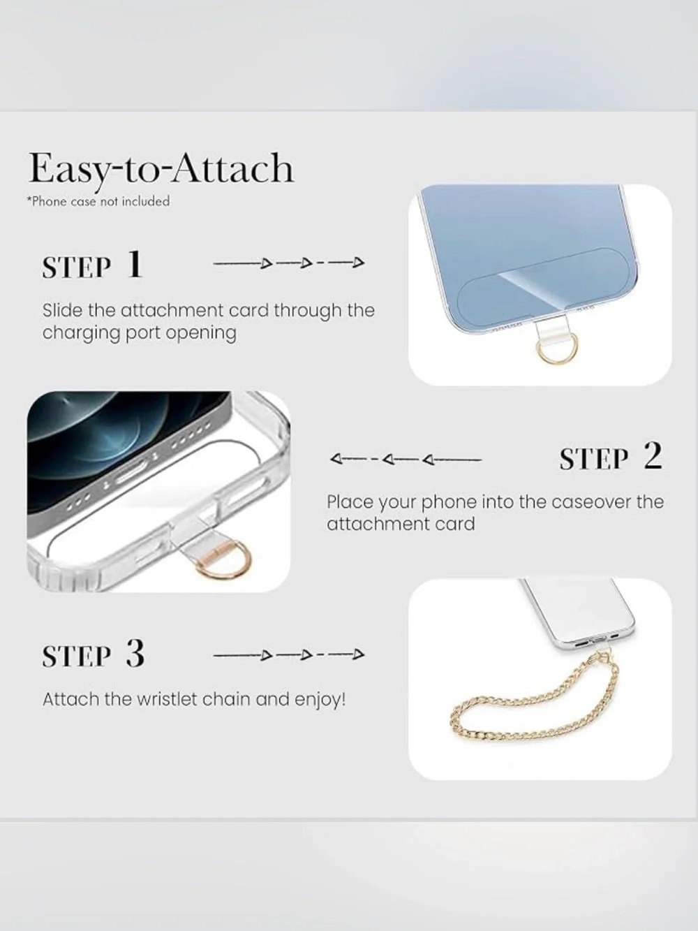 Phone Lanyard Bundle: Crossbody & Gold Chain Wrist Strap